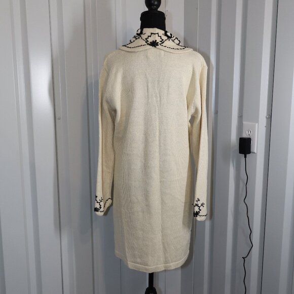 Storybook Knits Womens Forever Famous Long Cardigan Sweater Size Med NWT Beaded - Picture 2 of 7